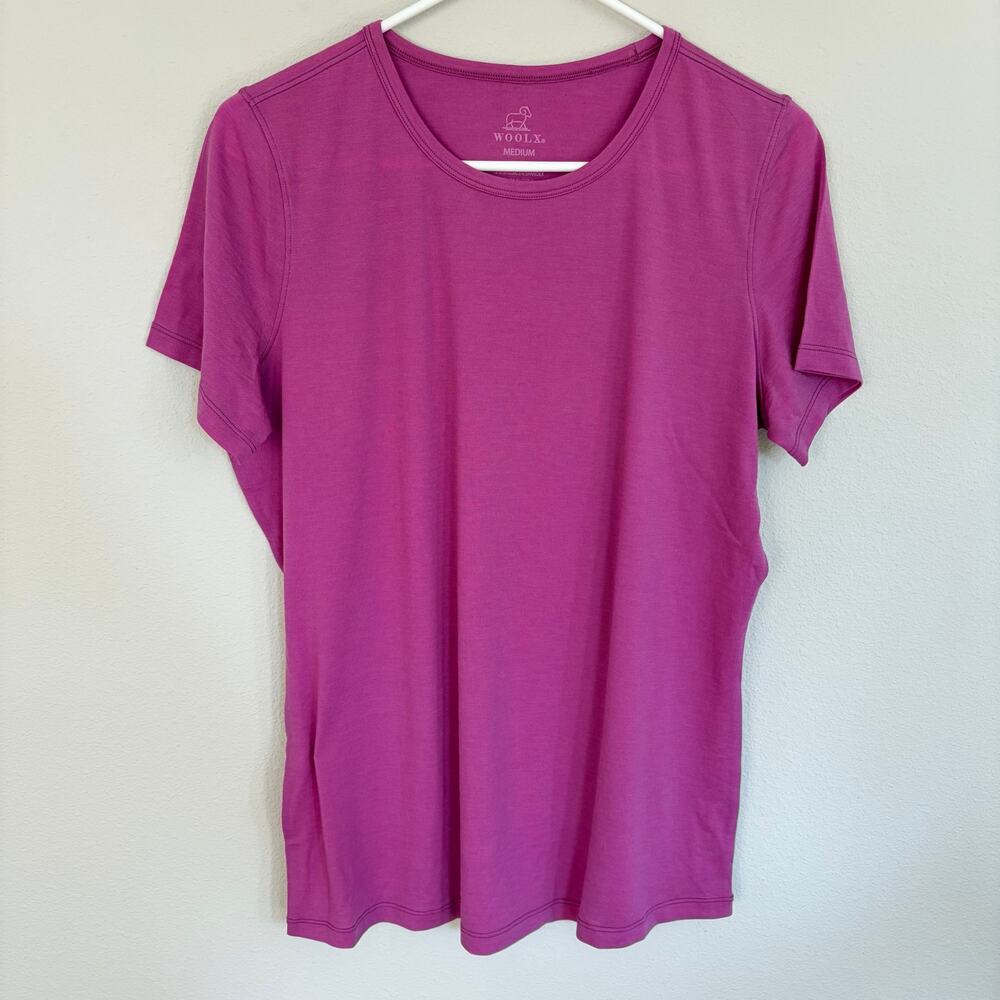 WOOLX Crew Neck Short Sleeve Tee Light Magenta (M)